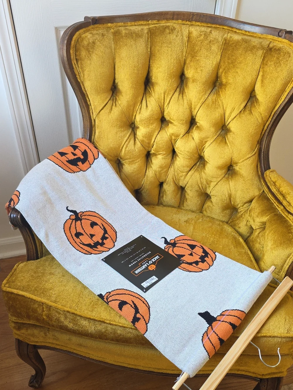 NWT Halloween Knit Throw Blanket 50X60 IN 100% Cotton Jack-O-Lantern Pumpkins 🎃